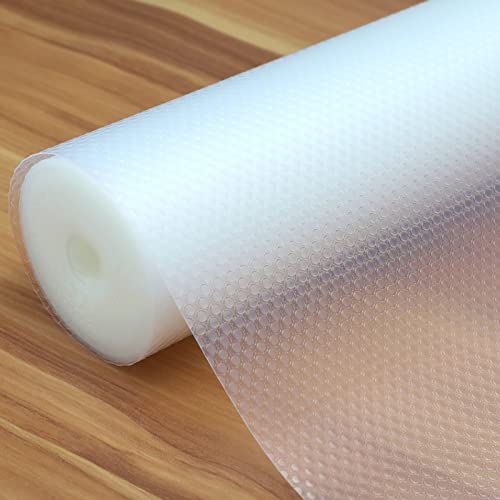 Shelf Liner, Cabinet Liner, Non Adhesive Kitchen Plastic Drawer Liner, Non Slip Shelf Liners for Kitchen Cabinets, Pantry, Shelves, Under Sink, Washable Refrigerator Liners(Clear, 20 x 240 inch)