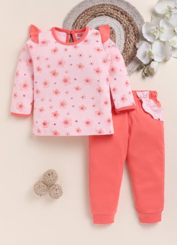 Image of LuvLap Baby Girls Regular Fit 100% Cotton Half Sleeves Girls Top CoSet Pack of 3