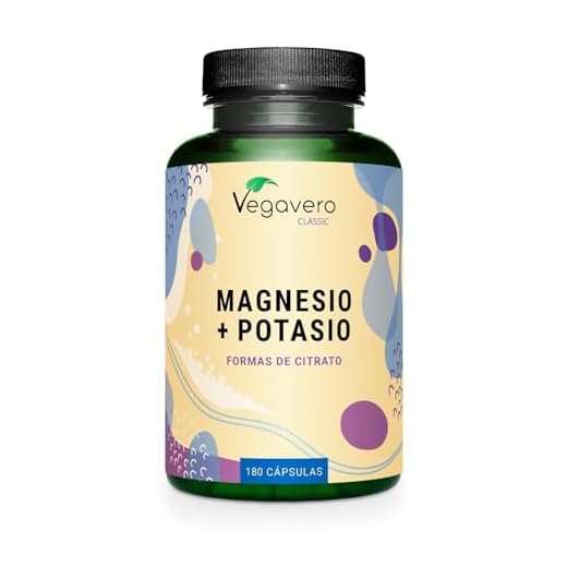 Magnesio + Potasio Vegavero® | 180 Cápsulas | SIN ADITIVOS | Citrato de Magnesio | Analizado en Laboratorio | Electrolitos & Sales Minerales | Vegano