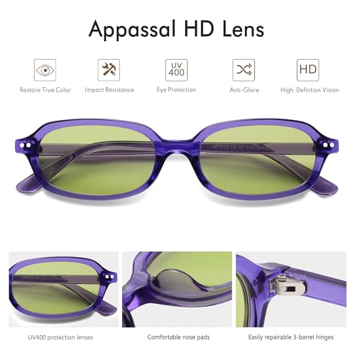 Retro Small Rectangle Sunglasses for Women Men Trendy Narrow Square Sunnies AP3729