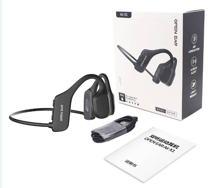 Open Ear X1 Casque à Conduction osseuse (Noir)