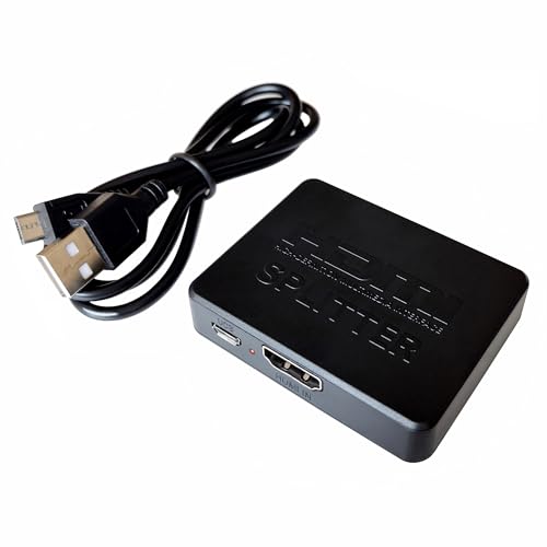 4K HDMI Splitter 1 in 2 Out for Dual Monitors, Copy 1 Source to 2 Displays at The Same Time, 4K 1x...