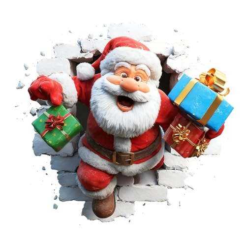 3D Weihnachtsmann Wandaufkleber Selbstklebend Weihnachtsaufkleber -...