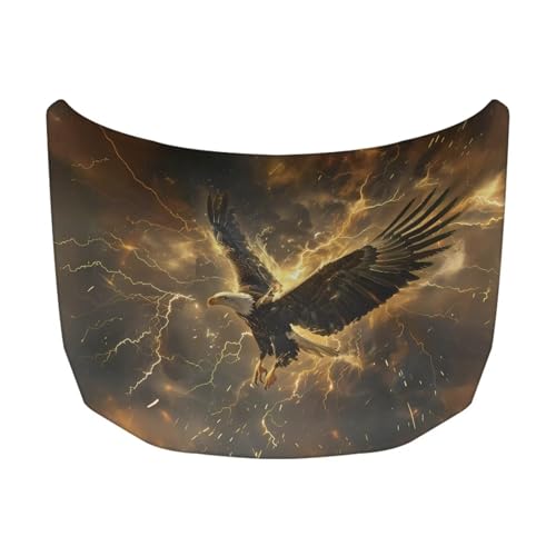 Image of Car Hood Cover, 59x39 Inch Car Hood Wrap Blankets,Eagle Lightning Universal Automotive Exterior Accessories for Sedans SUV Trucks Pickup