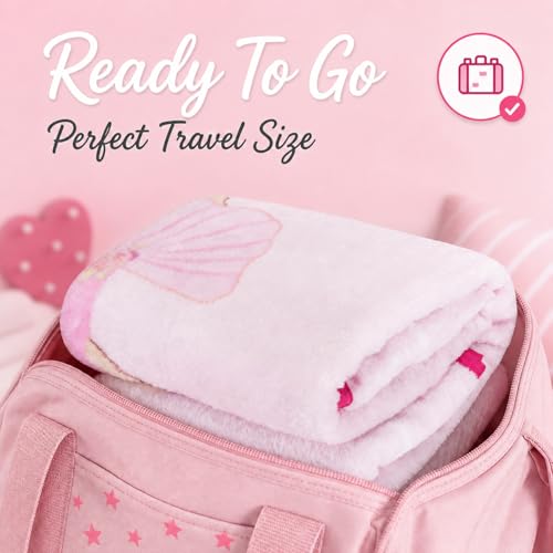 Image of EVERYDAY KIDS Toddler Throw Blanket - 30 inch by 40 inch - Ballerina Born to Dance - Super Soft, Plush, Warm and Comfortable