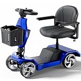 Serianie Foldable Mobility Scooters for Seniors, 4 Wheel Lightweight Mobility Scooters for Adults, Powered Electric Wheelchair, Mobility Scooter with Seat, Folding Travel Motorized Scooter