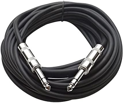 KEBILSHOP 6.35 mm Trs 1/4 Guitar Cable - 6.35mm Stereo Jack Instrument Cable,electric guitar cable for amplifier Bass,Electric Mandolin,TRS SILVER JACK (3 Meter/9.8 Feet)