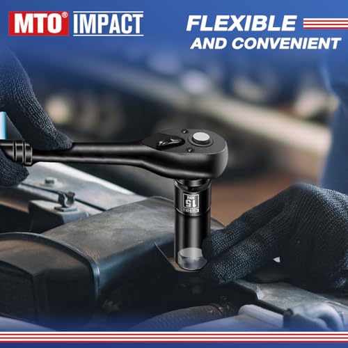 Image of MTO 1 /2 inch Drive 15mm Deep Impact Socket, 6-Point Metric Socket for Automotive Maintaince, CR-V Steel Meets ANSI Standards