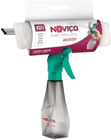 Noviça - Limpa Vidros Spray Plástico Lava e Seca com Manta de Mic...