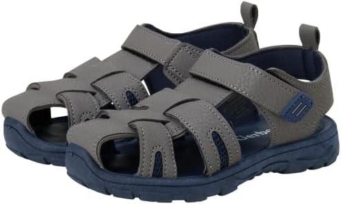 Gerber Boys' Sandals - Closed Toe Fisherman Sports Sandals Water Shoes (Toddler/Boy), Size 9 Toddler, Grey