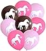 Nerdy Words Horse Latex Balloons, 16 Count (Pinks & Dark Brown)