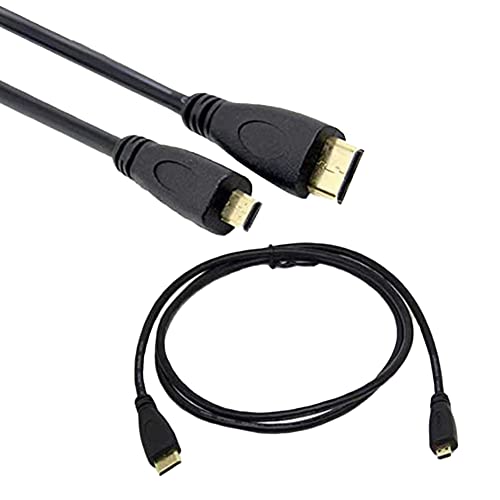 Micro HDMI To Mini HDMI ϊ P[u 1m/1.8m ^CvD-^CvA ubN 4k Ver 1.4Aer TV fWJ rfI ANV J ~jHDMI}CNHDMIP[u (1M)