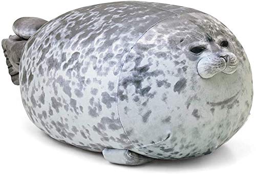 Rainlin Chubby Blob Seal Stuffed Cotton Plush Animal Toy Cute Ocean (A-Gray, Large(23.6 in))