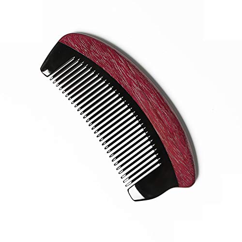 No Static Wooden Horn Pocket Combs Fine Tooth Beard and Hair Combs For Women,Men and Kids (Purpleheart Wood)