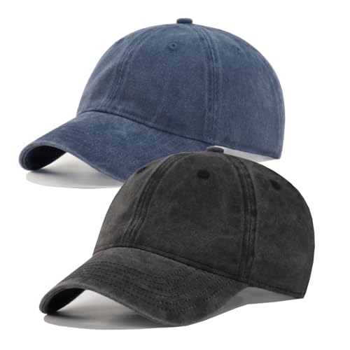 Image of TSSGBL Vintage Cotton Washed Baseball Cap S to XXL Unstructured Low Profile Adjustable Distressed Dad Hat for Men Women