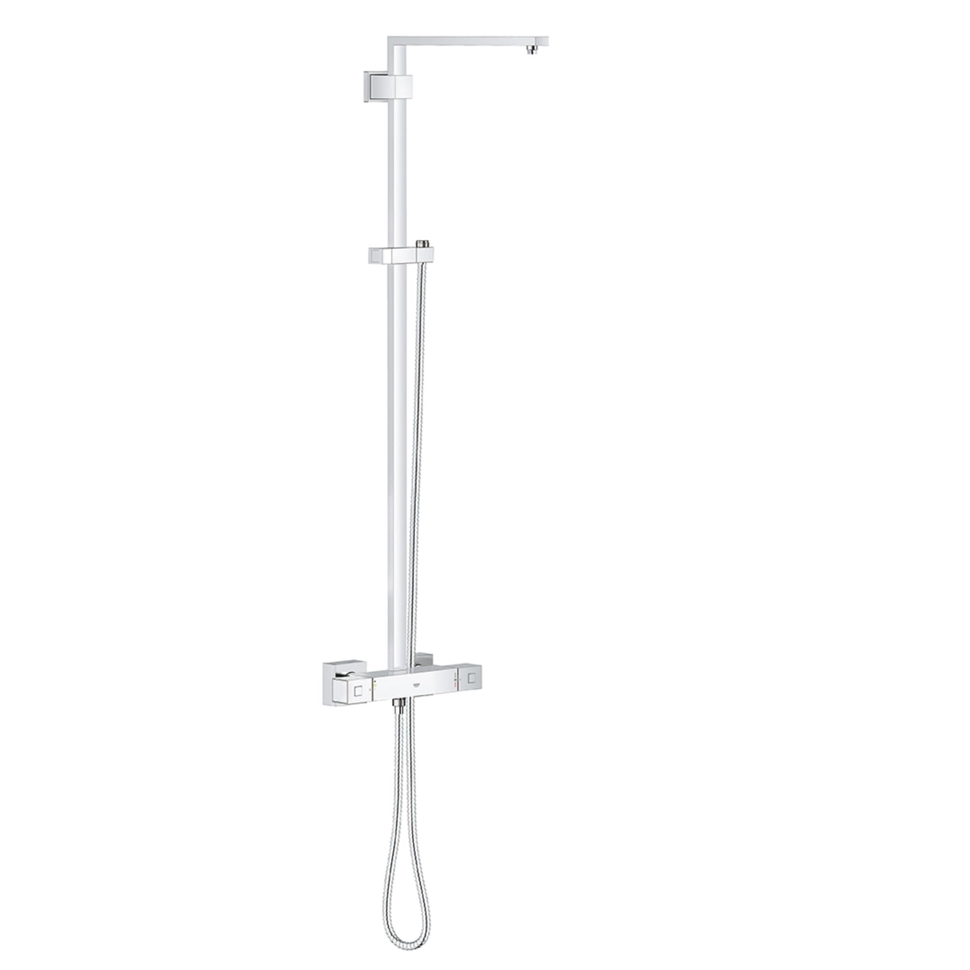 GROHE 26420000 Euphoria Cube Shower System with Thermostat for Wall Mount, Starlight Chrome