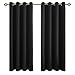 Produktbild FLOWEROOM Blickdichte Gardinen Verdunkelungsvorhang - Lichtundurchlässige Vorhang mit Ösen für Schlafzimmer Geräuschreduzierung Schwarz 175x140cm(HxB), 2er Set
