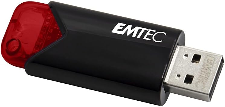 Emtec Click Easy B110 USB 3.0 3.2 Flash Drive 256 GB External Storage - Red, Black