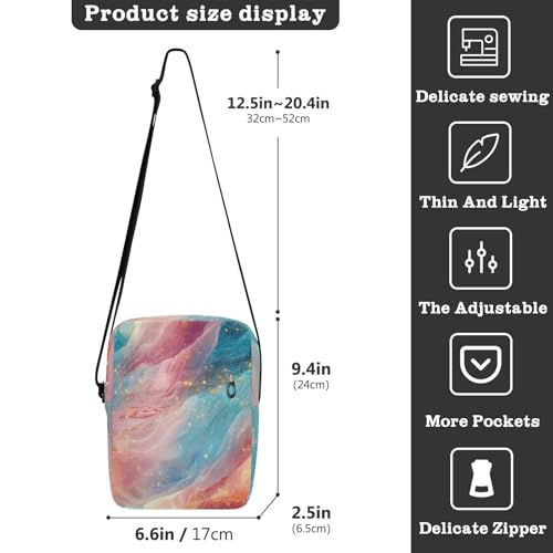 messenger bag cute crossbody bag men women's crossbody handbags Adjustable Strap for School School- Pink Turquoise Red3
