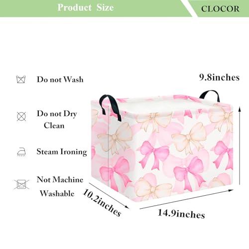 Image of CLOCOR Rectangular Storage Bin,Waterproof Books Box,Gift Basket(Bow)