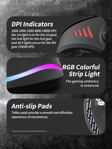 Image of Zeerkeer Ergonomic Vertical Mouse with 5D Rocker, 24000 DPI /12 Programmable Button, Wireless Gaming Mouse