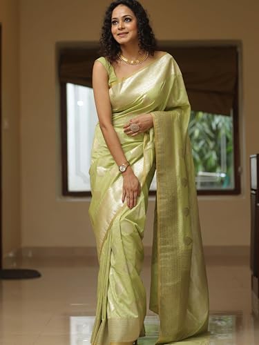 Image of Sugathari Women's Banarasi Saree Pure Kanjivaram Silk Saree Soft new ladies 2025 Design Wear Pattu Sarees Sadi Party Sari collections With Blouse Piece (San Pari-224)