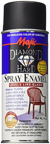 Majic Paints Diamond Hard Acrylic Enamel Satin Paint, Aerosol, 11-Ounce, Satin Black #TOP26