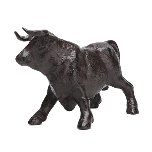 Estatua de hierro fundido con figura de toro miniatura 4