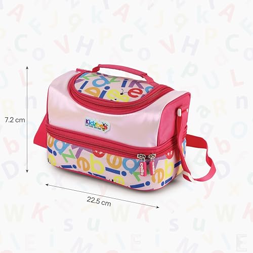 Image of CELLO Kidzbee Series Mini Meal Set for Kids |1 Lunch with Banana and Attractive Jacket | Insulated Meal Carrier | Lunch Box Set for Kids | Pink