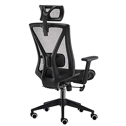 Preisvergleich Produktbild Ergonomischer Büro-Schreibtischstuhl mit verstellbarer Armlehne und Kopfstütze, atmungsaktiv, hautfreundliches Netzgewebe, Gaming-Stuhl, hohe Rückenlehne, ergonomischer Rennsitz, grau