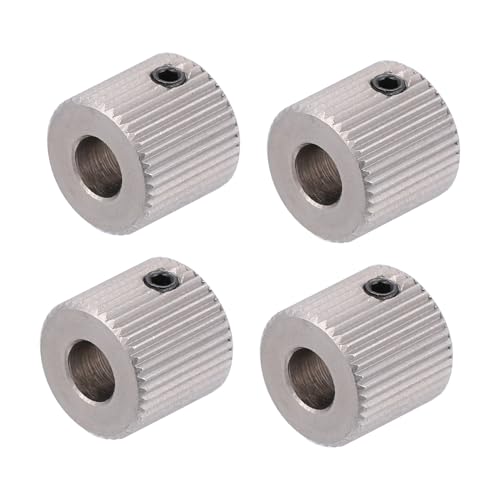 Ciieeo 4pcs Stainless Steel Extrusion Wheel for 3d Printer with 40 Teeth Drive Gear and 5mm Inner Hole, Professional Des