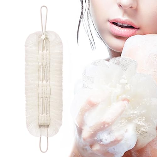 Combo de Manopla de Baño y Frotador de Espalda - Malla Exfoliante Pelota de Baño de Ducha y Limpieza Corporal - Esponja Exfoliante Corporal para Ducha de Mujeres Hombres Adultos y Familia