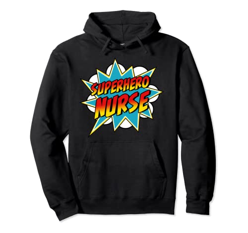 Superhero Nurse | Enfermera Superpoder Retro Comic Sudadera con Capucha