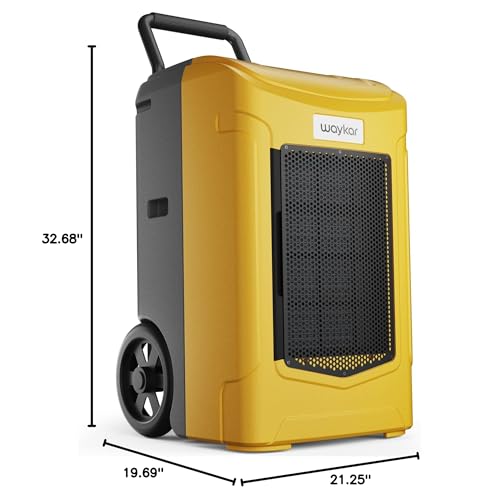 Image of Waykar Commercial 180 Pints Dehumidifier with Pump, 7000 sq. ft. Large Space Industrial Dehumidifier with Drain Hose - Auto Defrost, Overload Protection High Exhaust for Basements, Warehouses.