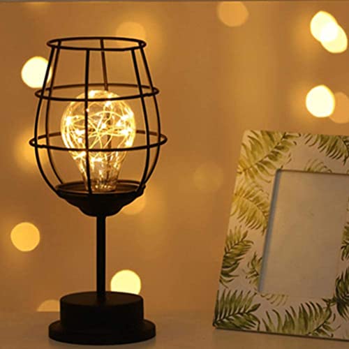 LED-bureaulamp wijn Cup tabel licht industriële metalen smeedijzeren lamp moderne Home decoratie wijn glas decoratieve… - Afbeelding 5