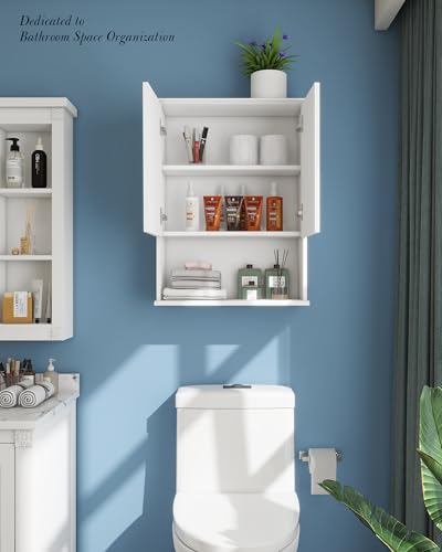 VIMYFAMY Bathroom Cabinet Wall Mount Buffering Hinge,23"x29" inch Over Toilet Storage Cabinet and Adjustable Shelves, Large Space Wooden Medicine Cabinet - Image 8