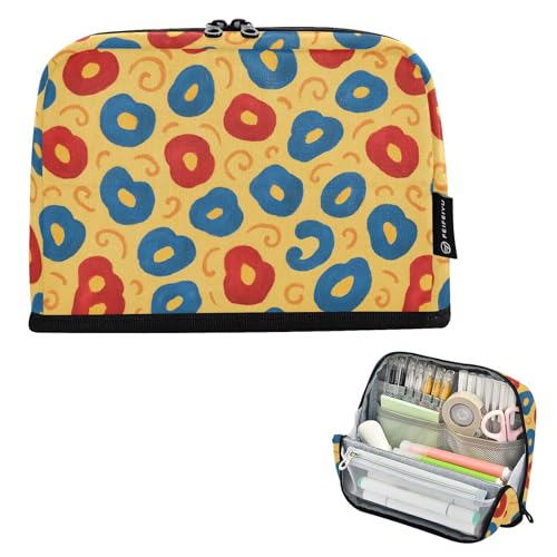 Zathe Estuche para lápices de gran capacidad, delgado, multiusos, para adolescentes, primaria, niños, estilo libro, papel pintado con estampado de leopardo