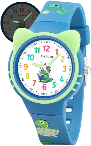 Image of Kids Digital Analog Watches for Girls Boys, 7 Color Lights Waterproof Cute Wristwatches for Kids with Alarm Stopwatch, Great Present for Girls Boys Ages 5-13