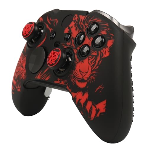 Image of Tiger Controller Skin Compatible with Xbox Elite Series 2 Core Wireless Controller, RALAN Protector Case, Customised Thumb Grips Cap