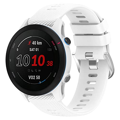 BoLuo 22mm Correa Reloj para Garmin Forerunner 255 Music, Venu 2, Vivoactive 4, Coros Vertix, Apex 46mm y Apex Pro   Bandas de Silicona (Blanco)