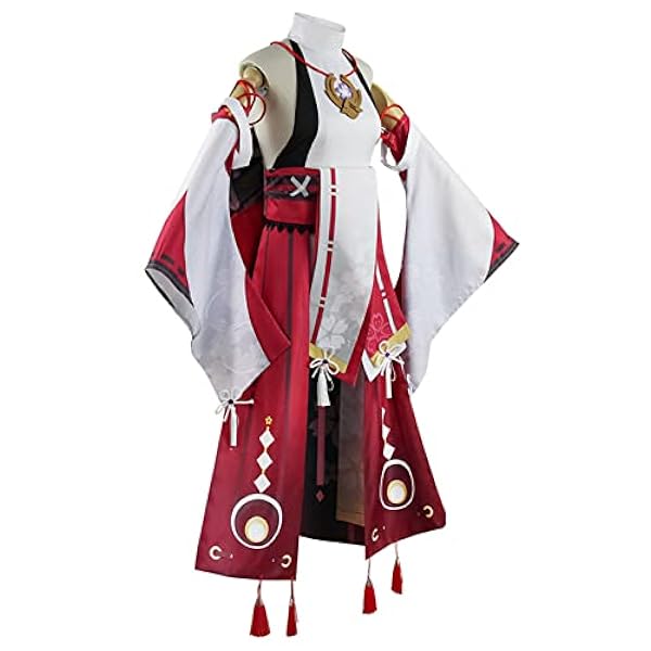 BAIHAO Genshin Impact Yae Miko Cosplay Kostuum Guuji Yae Fancy Outfits Volledige Set Unifrom Jurk Kostuums Hoofddeksels Amulet Guuji Yae Game Suits