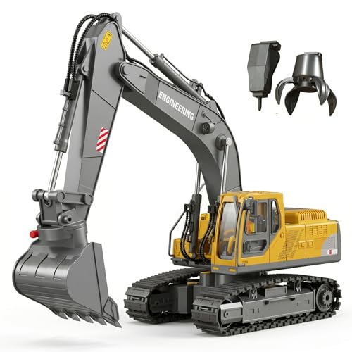 Pelle télécommandée pour enfant véhicule de chantier Rc 15 canaux jouet excavatrice jaune en ABS