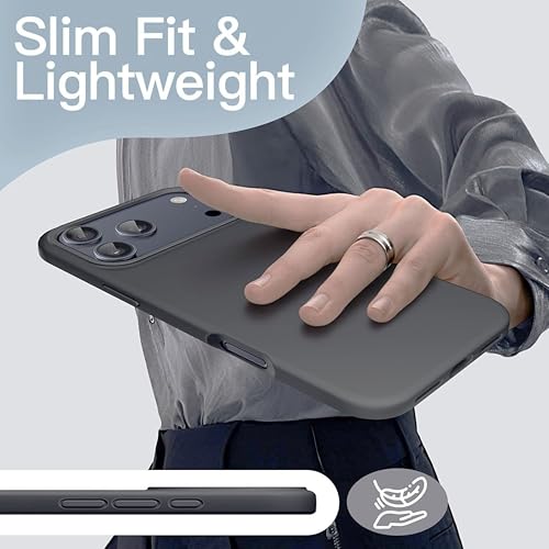 Image of Silicone Case for iPhone 17 Pro Max 6.9-Inch, Silky-Soft Touch Full-Body Protective Phone Case, Shockproof Back Cover for iPhone 17 Pro Max (Gray)