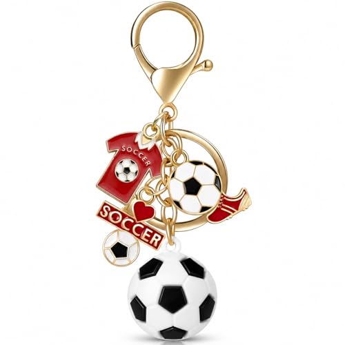 Shouding Soccer Keychain for Men Women, Soccer Ball Backpack Charm