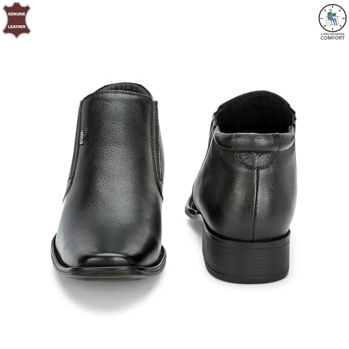 Image of Shoes Genuine Leather Comfortable Slip On Black Formal Shoes for Men | Office Uniform Dress Loafer Shoe for Office Bussiness Meeting - Black