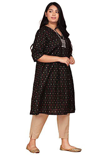 Image of Lastinch Women's Handloom Cotton Black Kurta