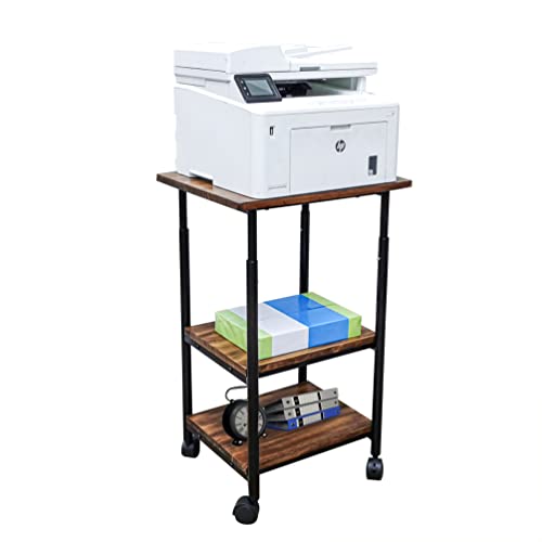 Table Top,3-Tier Printer Table AV Cart,Height Adjustable, 19X16X30
