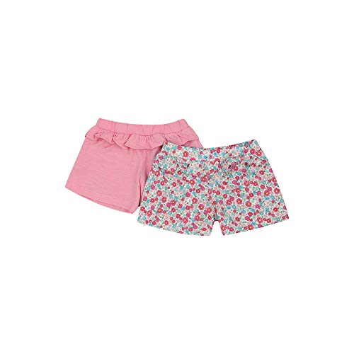 Image of Mothercare Girls Slub Floral Print Shorts - Pack of 2 206716212-P