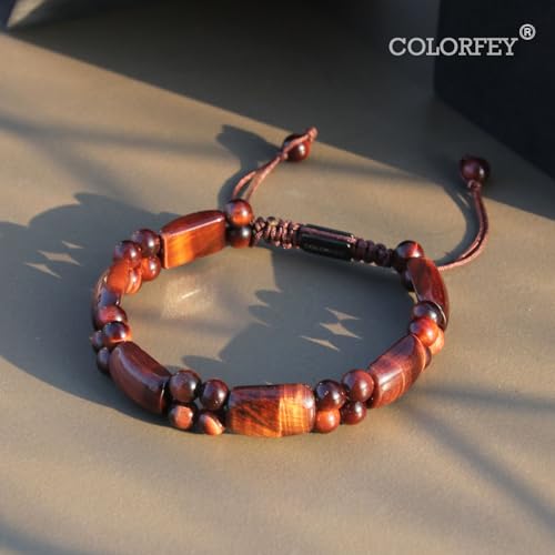 Pulsera para Hombre con Ojo de Tigre Rojo 8 in miniatura 6