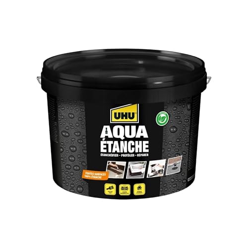 UHU Aqua Etanche - Enduit D'Etanchéité - 100% Etanche - Etanchéifie, Protège & Répare - Toutes Surfaces - Intérieur/Extérieur - A Base de Caoutchouc -...